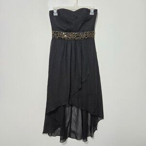 NWT Body Central Juniors Black Strapless Dress Size 3 Hi-Low Whimsigoth Hoco Y2K